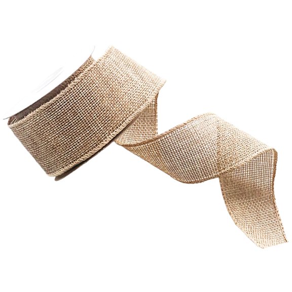 Burlap Wired Ribbon,1.57 Inch X 4.92 Yards Wired Edge Ribbon,Christmas Wrapping Ribbons,Burlap Tree Wrap Ribbons,Linen Wired Ribbon for Christmas Craft Diy Wrapping Wreath Holiday Party Decor