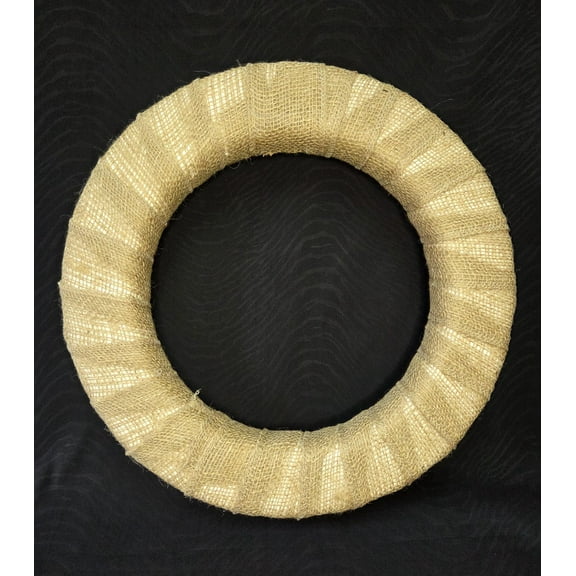 Burlap Wrapped Styrofoam EPS Wreath Form 16" with Rounded Edges