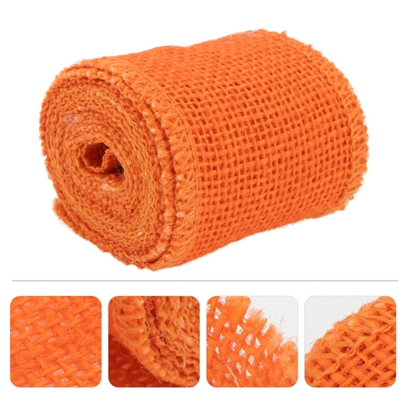 WEAVILUX Orange Jute Burlap Ribbon Set for Crafts, Decorations, Wrapping, Projects, 1 Set