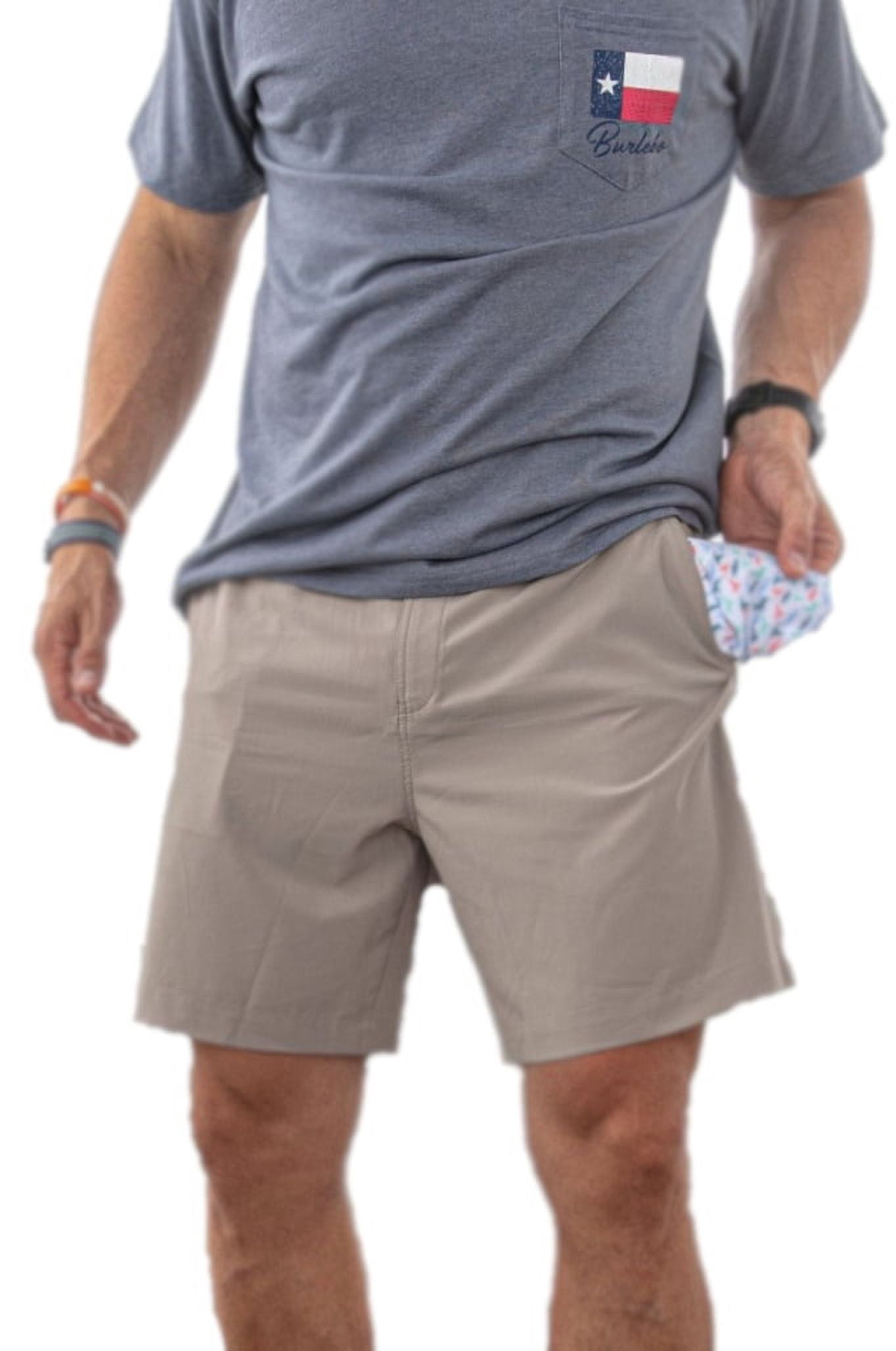 Burlebo Men's River Rock Gray XX-Large Everyday Shorts With Deer Pockets - Athletic Fit