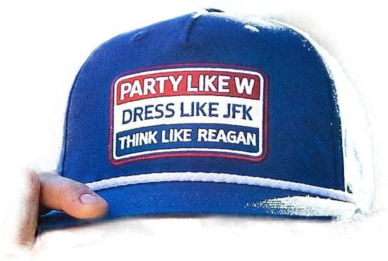 Burlebo Men s Blue Party Like W JFK Reagan Snapback Cap