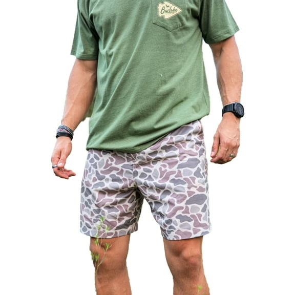 Burlebo Men's Everyday Shorts (Classic Deer Camo - Grey, X-Large)