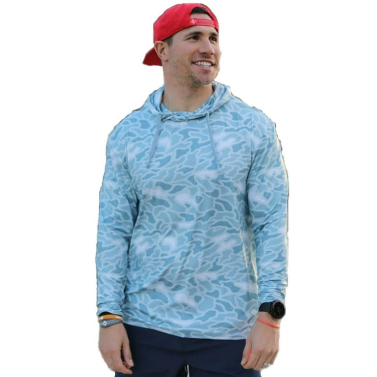 Burlebo Men's Long Sleeve Hoodie Sweatshirt (Seaside Camo, XX