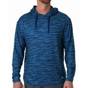 BURLEBO Men's Long Sleeve Hoodie Sweatshirt (Navy Tiger Stripe Camo, Small)