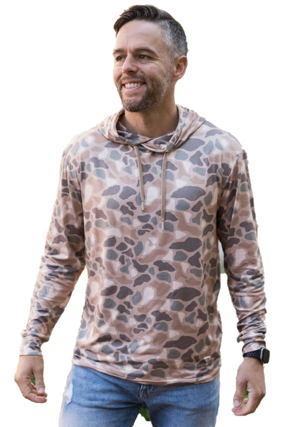 Men's Long Sleeve Hoodie Sweatshirt (Pintail Camo, Medium)