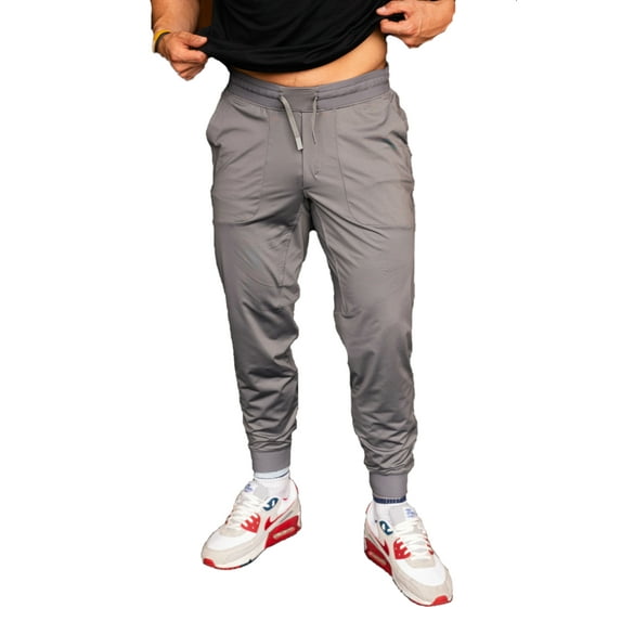 Burlebo Men's Performance Joggers (Grey, Large)