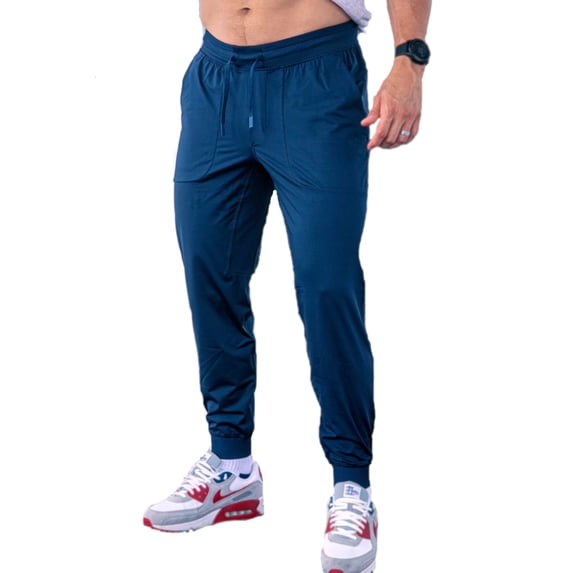 Burlebo Men's Performance Joggers (Navy, X-Large)