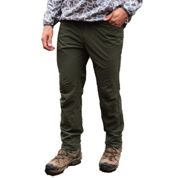 Burlebo Men's Slim Fit Challenger Water Resistant Pants (Olive, Medium)
