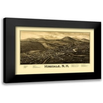 Burleigh 14x10 Black Modern Framed Museum Art Print Titled - Hinsdale New Hampshire - Burleigh 1886