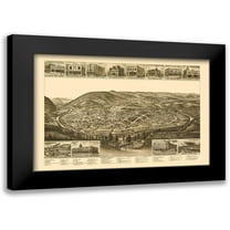 Burleigh 14x11 Black Modern Framed Museum Art Print Titled - Harriman Tennessee - Burleigh 1892