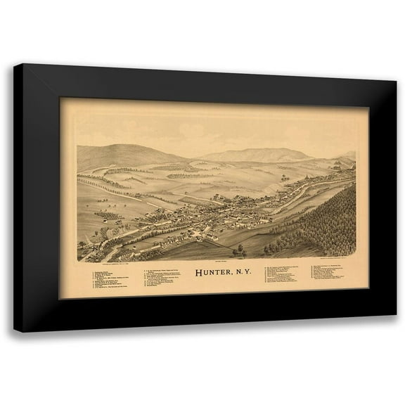 Burleigh 14x11 Black Modern Framed Museum Art Print Titled - Hunter New York - Burleigh 1890