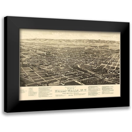 Burleigh 14x11 Black Modern Framed Museum Art Print Titled - Walla Walla Washington - Burleigh 1884