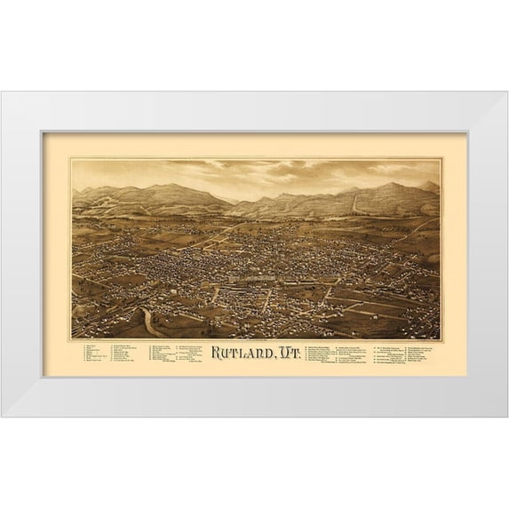 Burleigh 18x12 White Modern Wood Framed Museum Art Print Titled - Rutland Vermont - Burleigh 1885