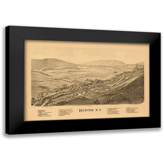 Burleigh 18x13 Black Modern Framed Museum Art Print Titled - Hunter New York - Burleigh 1890