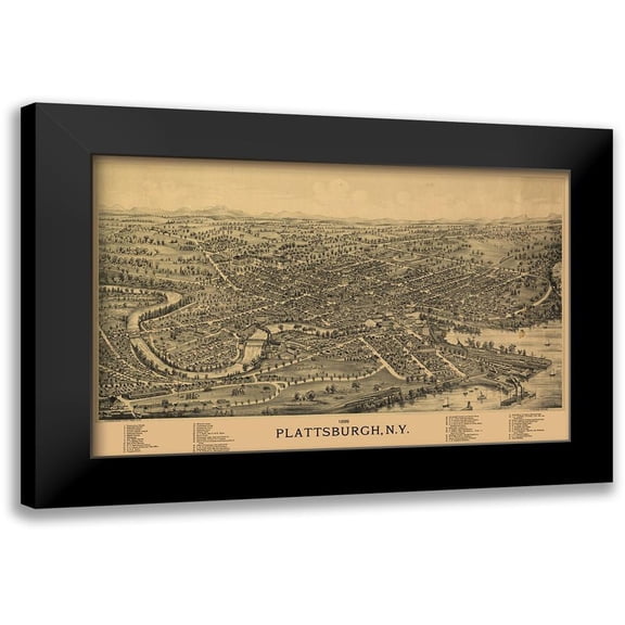 Burleigh 18x13 Black Modern Framed Museum Art Print Titled - Plattsburgh New York - Burleigh 1899
