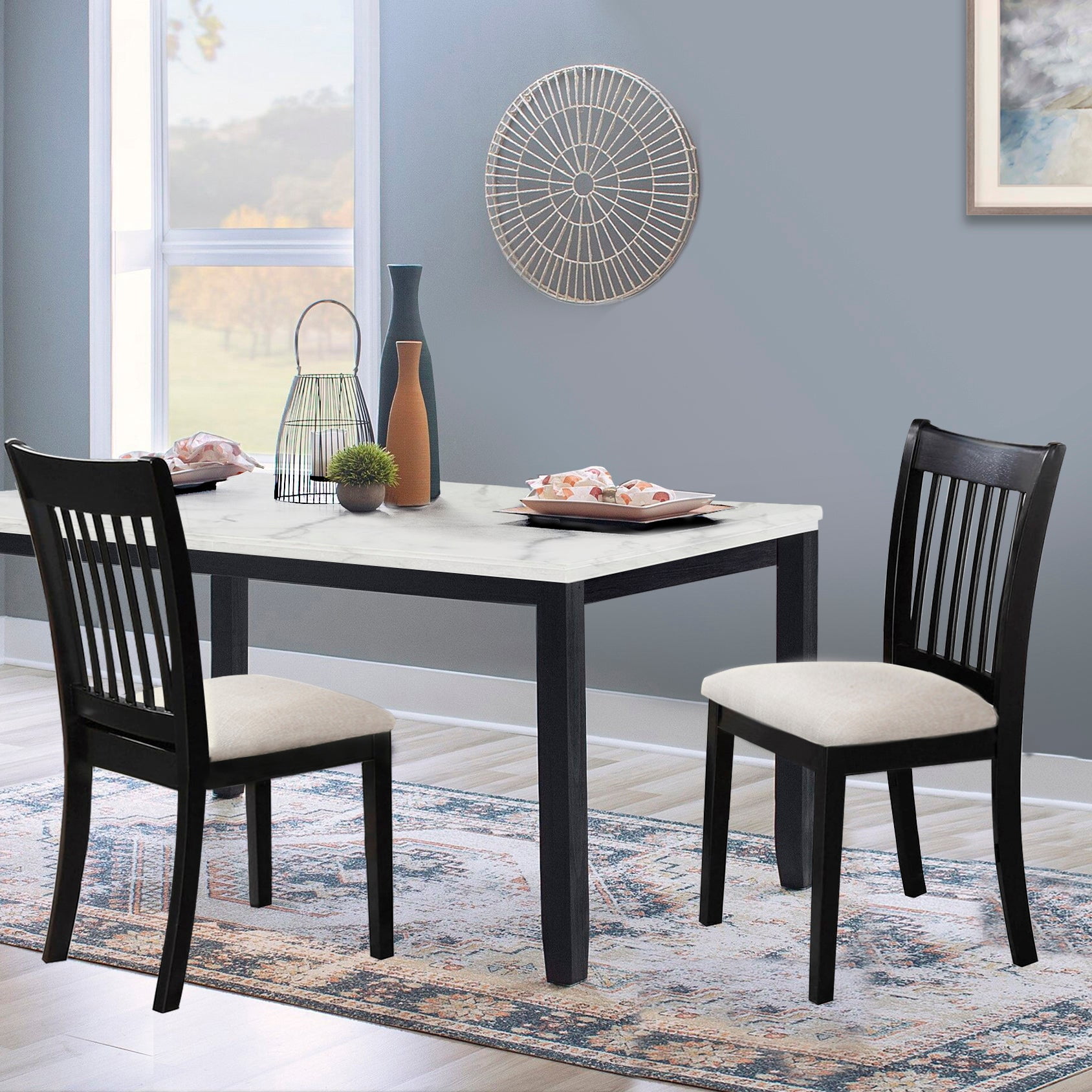 Burleson Dining Chairs (Set of 2) - Black+White