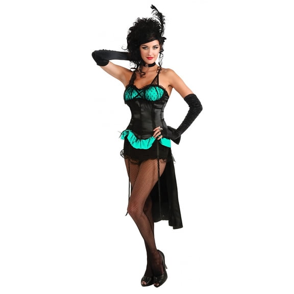 Burlesque Showgirl Adult Costume Turquoise - Standard