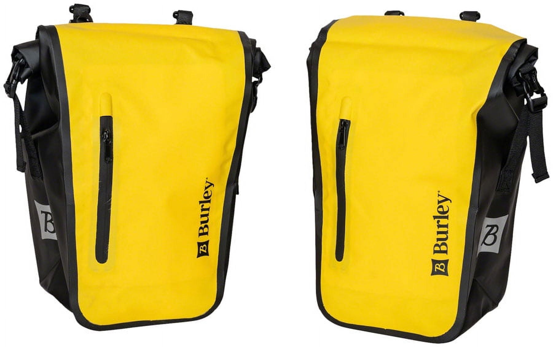 Bright Yellow and Black Waterproof Roll-Top Bicycle Panniers