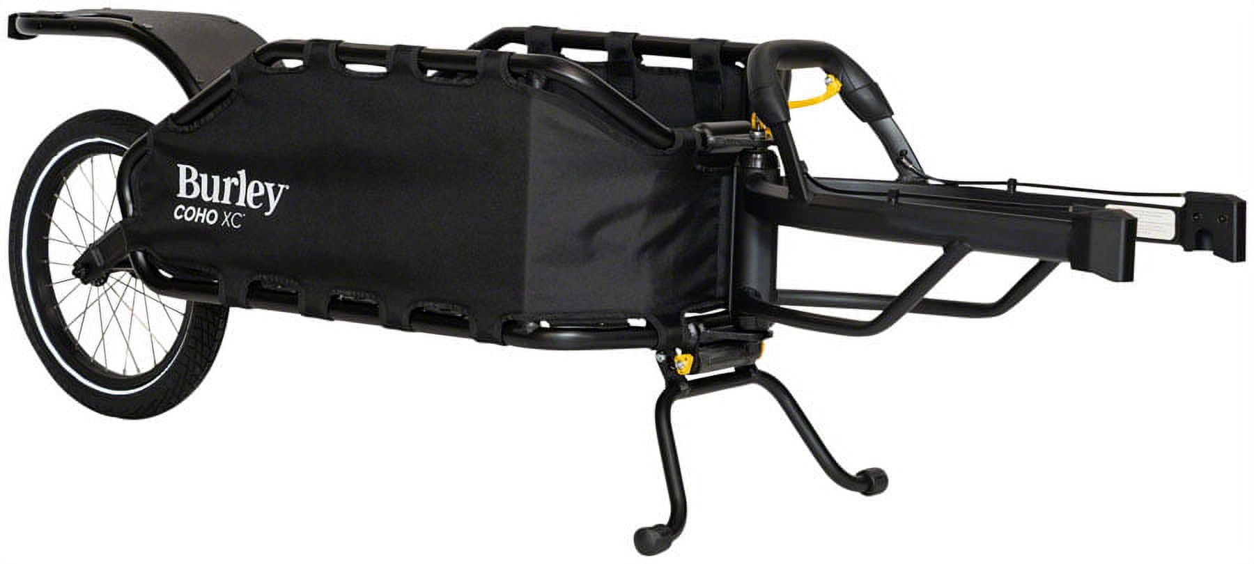 Black Aluminum Single-Wheel Cargo Bike Trailer with Suspension