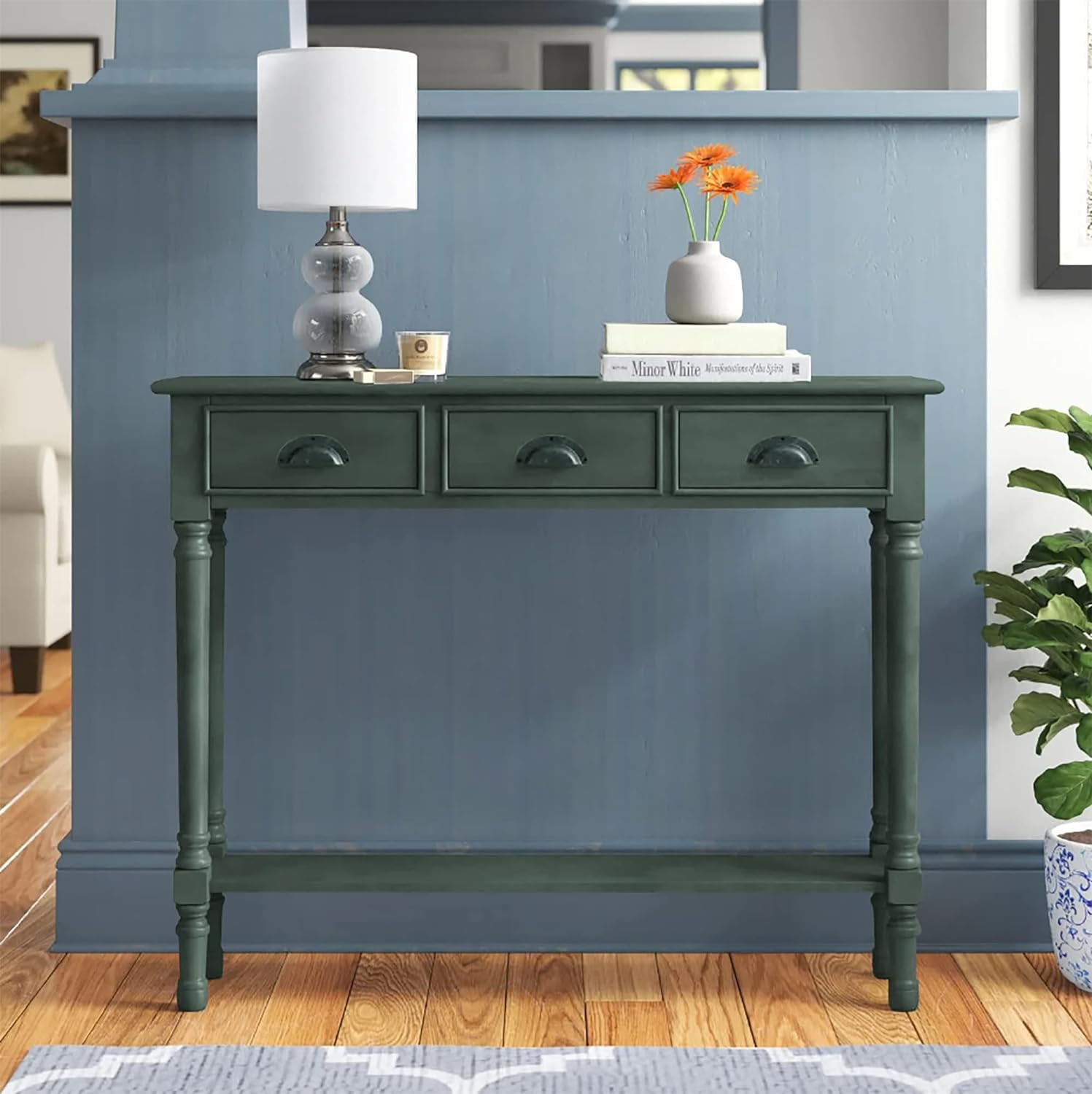 Burlington Console Table with 3 Drawers, 32inch Tall, 39 1/2inch Wide