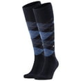 thumbnail image 1 of Burlington Men's Knee Socks 2 Pack - Preston, Rhombus, One Size Blue 40-46, 1 of 1