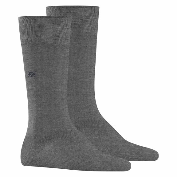 Burlington Men's Socks 2-Pack - Dublin, Short Sock, Logo, One Size, Plain Grey 40-46