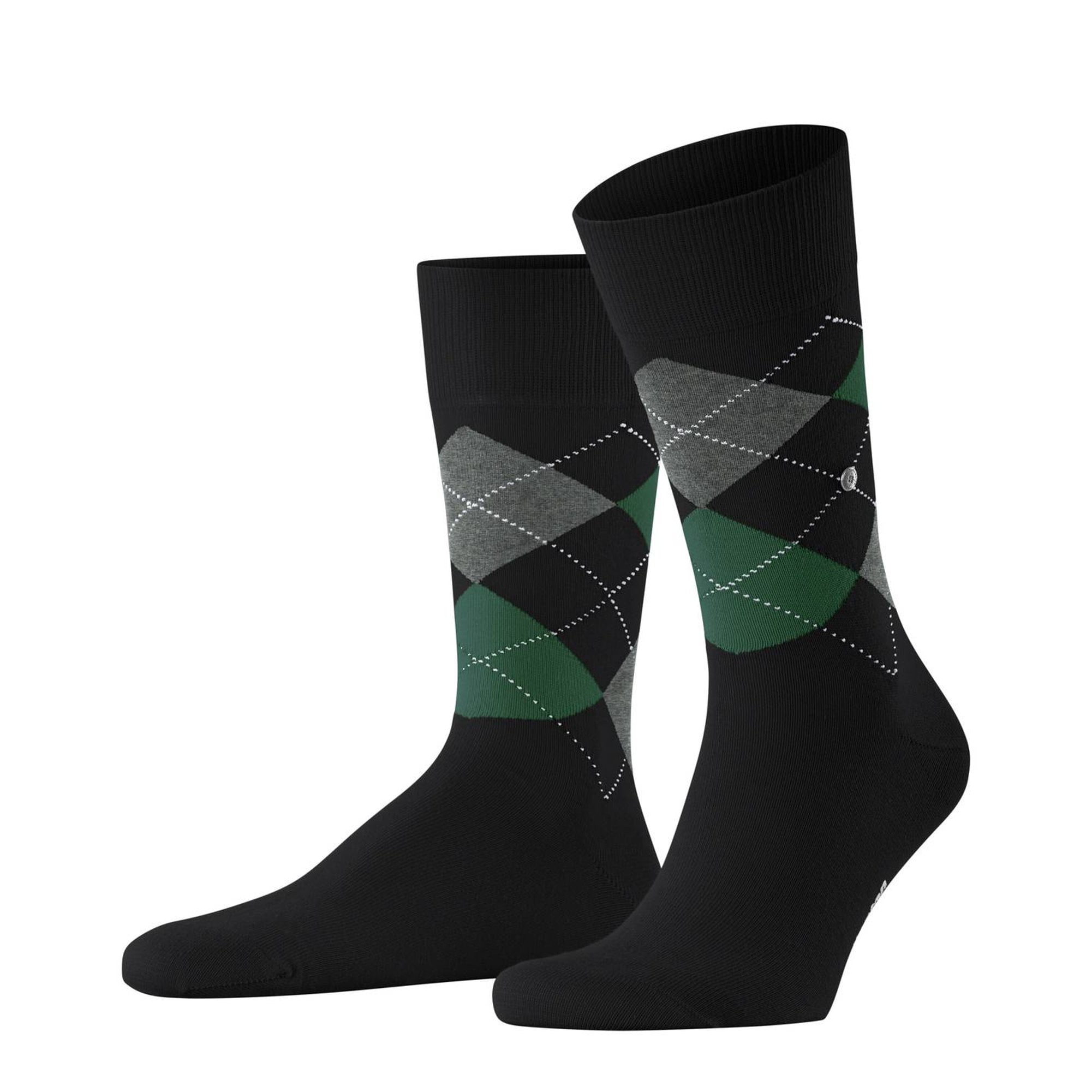 Burlington Men's Socks - King, Cotton, Diamond Pattern, Logo Emblem ...