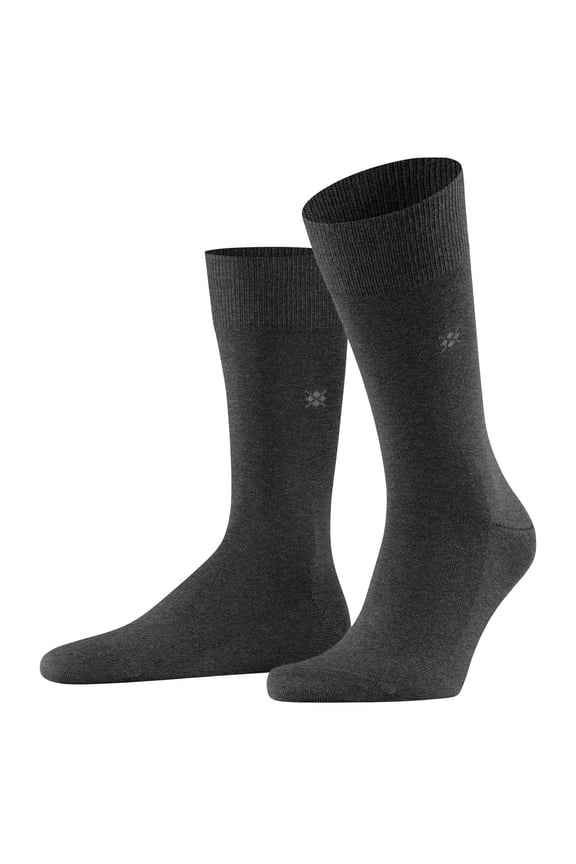Burlington Men's Socks Leeds - Virgin Wool, Logo, Plain, One Size, 40-46 Dark Grey 40-46