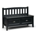 thumbnail image 1 of Simpli Home Burlington SOLID WOOD 42 inch Wide Transitional Entryway Storage Bench with Drawers in Black, 1 of 5