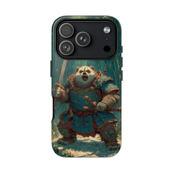 Burly Bear Samurai Armor Bamboo Forest Warrior Scene Phone Case 17 16 15 14 13 12 11 Pro Max