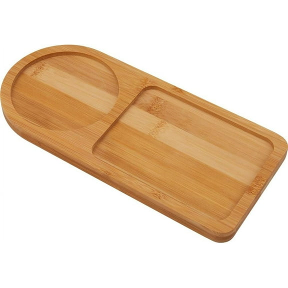 BurlyWood Arch Wood Tea Serving Tray Wooden Salt and Pepper Mill Tray Holder Bamboo Condiment Tea Serving Tray Grinder Rest