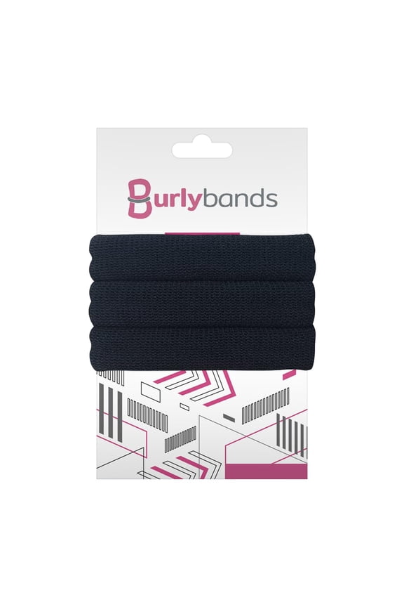 Large Hair Ties, Black, 3-Pack