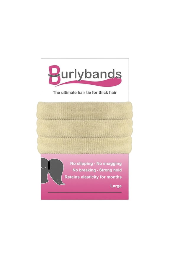 Large Hair Ties for Thick Heavy or Curly Hair. No Slip No Damage Seamless Ponytail Holders Scrunchies Sports Thick Hair Ties - Hair Bands - Curly Hair Accessories (Blonde 3 Pcs)