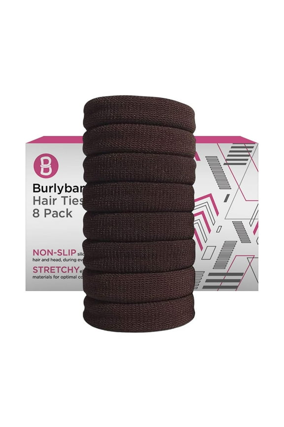 Thick Hair Scrunchie Hair Tie, Brown Plain, 8 Pieces