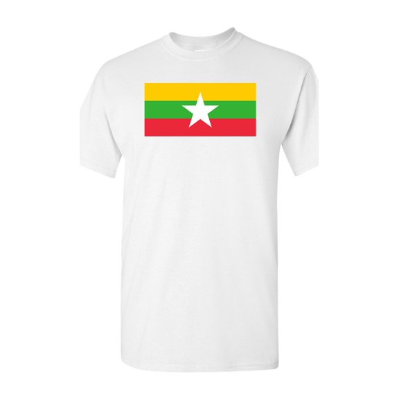 Burma Country Flag Adult DT T-Shirt Tee