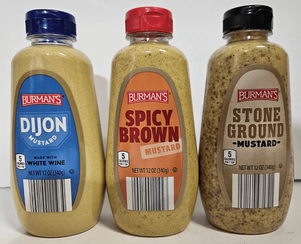 Burman’s Dijon & Spicy Brown & Stone Ground Mustard 12oz 340g (3