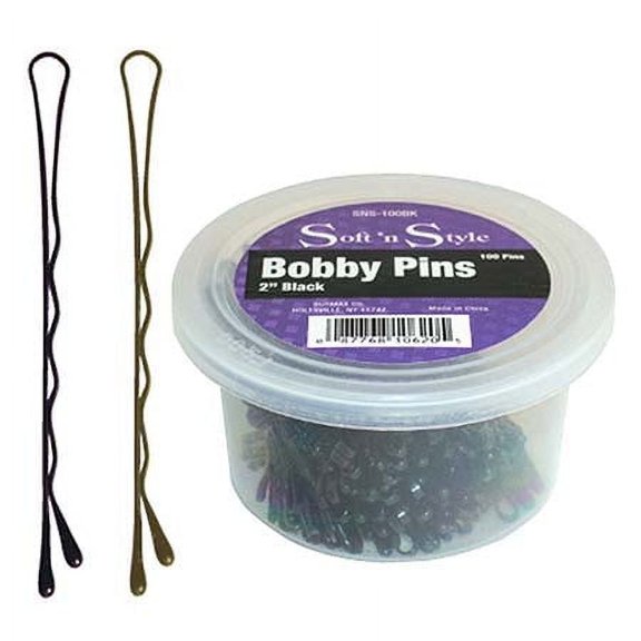 Burmax Soft N' Style 2" Bobby Pins - 100 per Container - Black