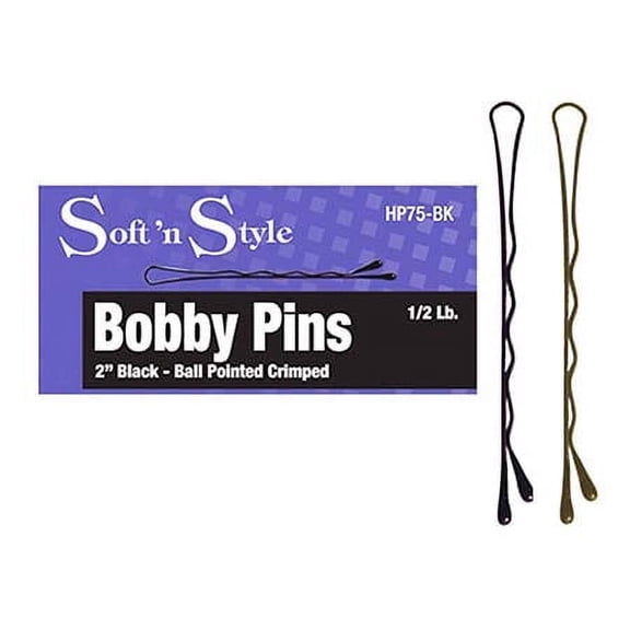 Burmax Soft N' Style 2" Bobby Pins - Half Pound - Black