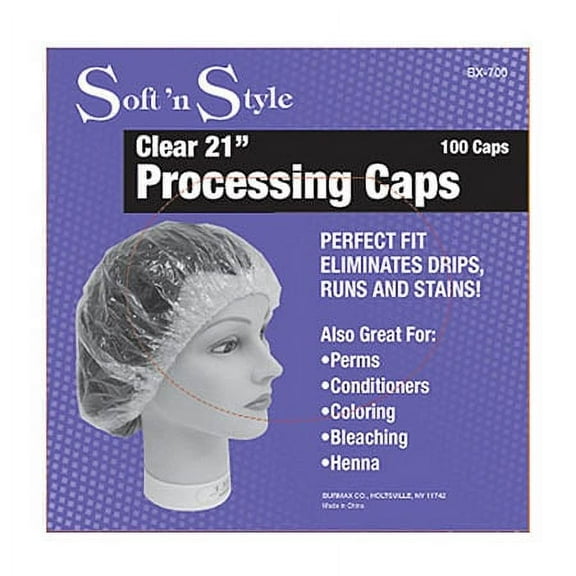 Burmax Soft 'n Style Clear Processing Caps, 100 Count