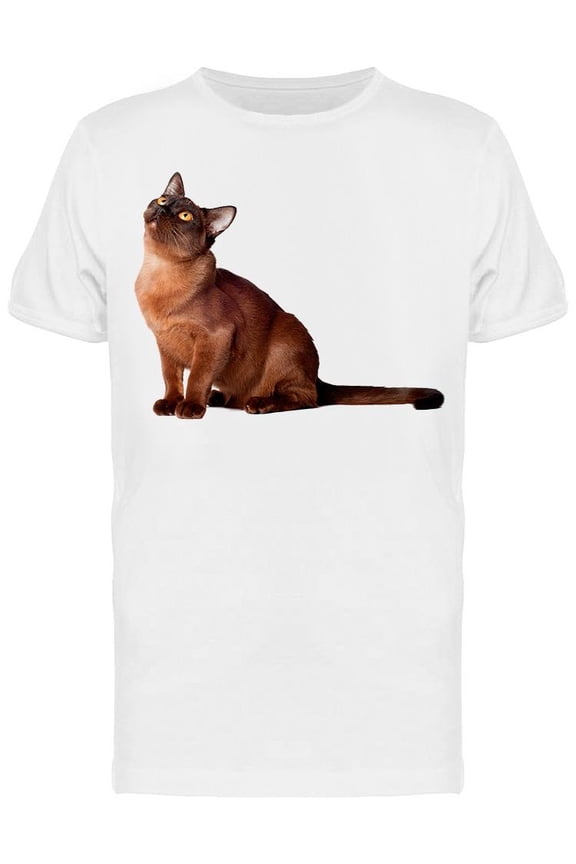 Burmese Cat W/Long Tail T-Shirt Men -Image by Shutterstock Men T-Shirt, Male Medium