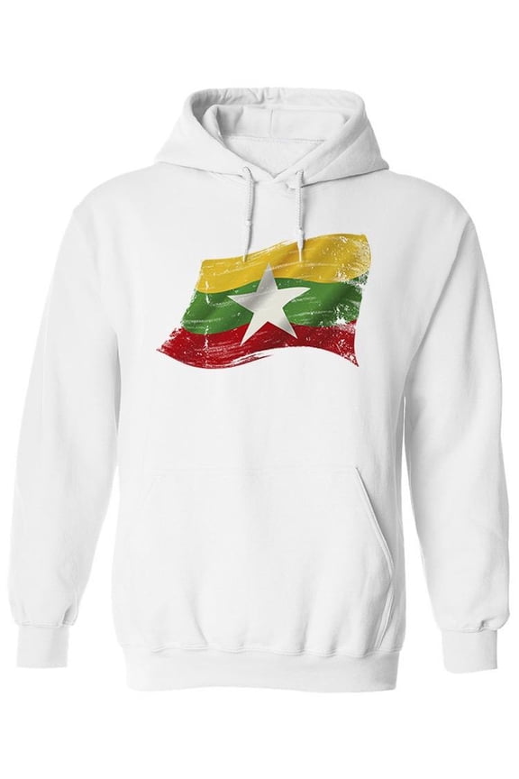Burmese Flag Hoodie Men -Image by Shutterstock, Male Medium