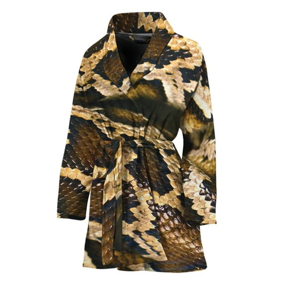 Burmese Python Snake Women Bathrobe One Size Univeral Fits, Snakes Python Fashion Lightweight Plush Fleece Long Robe For Women