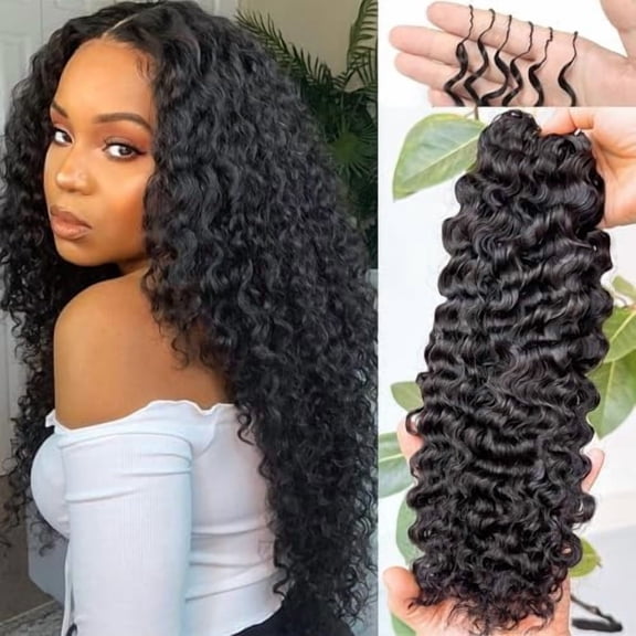 Burmese Water Wave Human Crochet Hair 18 Inch 60g Miracle Knots Crochet Human Hair Extensions for Women Curly Knotless Invisible Human Hair Crochet Pre-Separated Boho Human Hair