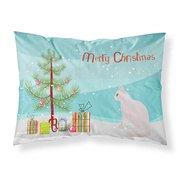 Burmilla 2 Cat Merry Christmas Fabric Standard Pillowcase CK4756PILLOWCASE