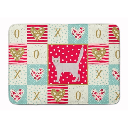 Burmilla Cat Love Machine Washable Memory Foam Mat Red