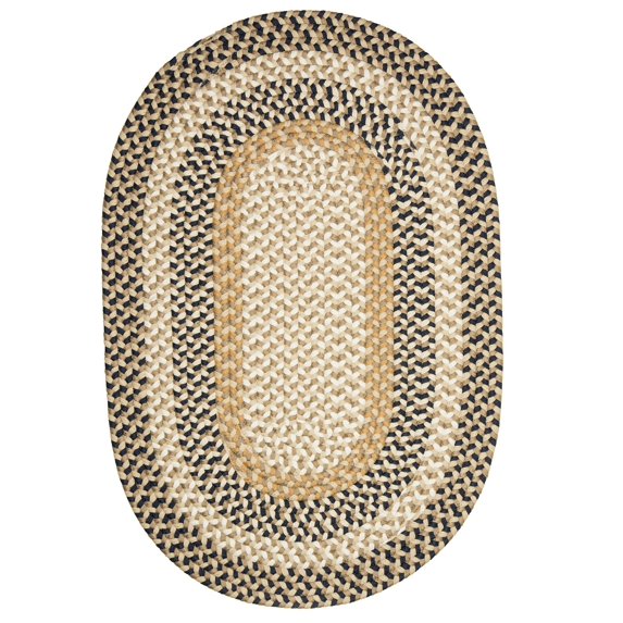 Colonial Mills 2' x 3' Beige and Blue Reversible Oval Area Rug