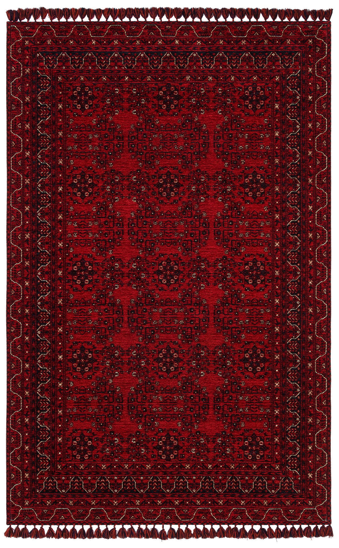 Burmoos Red Oriental Acrylic Area Rugs for Living Room Jacquard ...