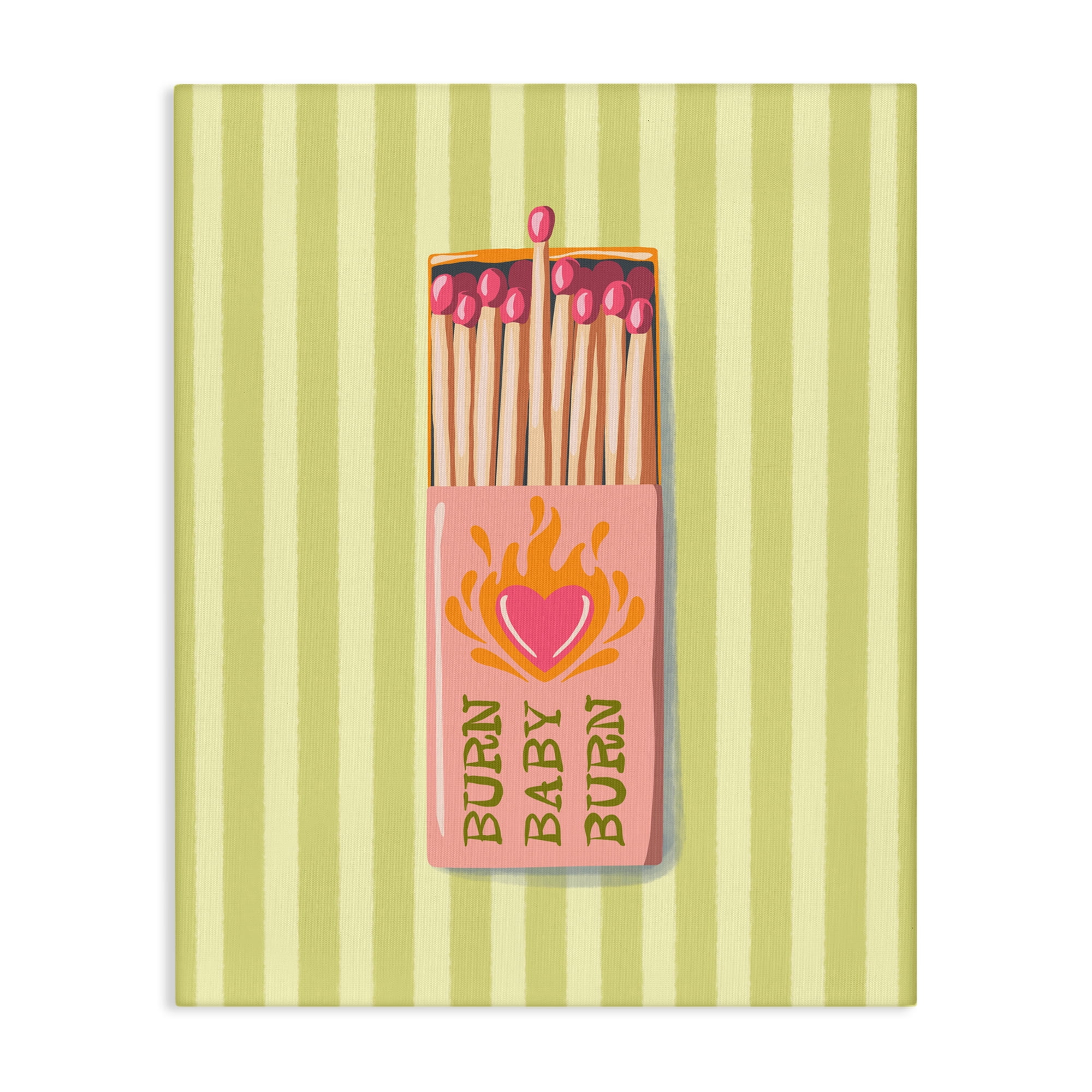 Burn Baby Matches Canvas Wall Art, design by Elyse Anastacia