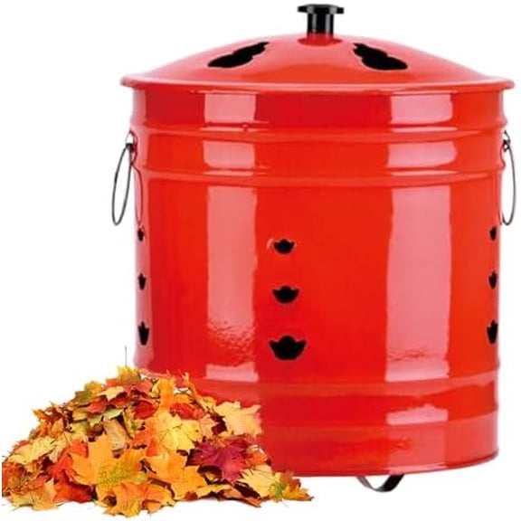 Burn Barrel Incinerator Can Metal Garden Fire Pit Cage Yard Debris Furnace Burning Bin Bucket,26cmx26cm$$Garden & Patio