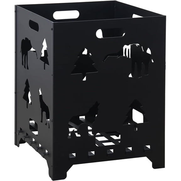 Burn Barrel for Outside, 27 Inch Carbon Steel Burn Cage with Handle - Ideal for Incinerating Garden Waste, Paper, Leaves and Wood Backyard Bonfire